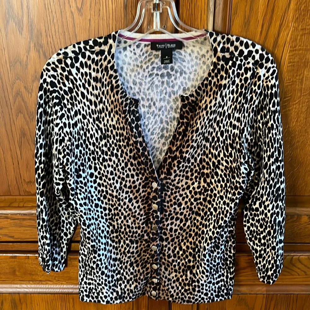White House Black Market Leopard Cardigan